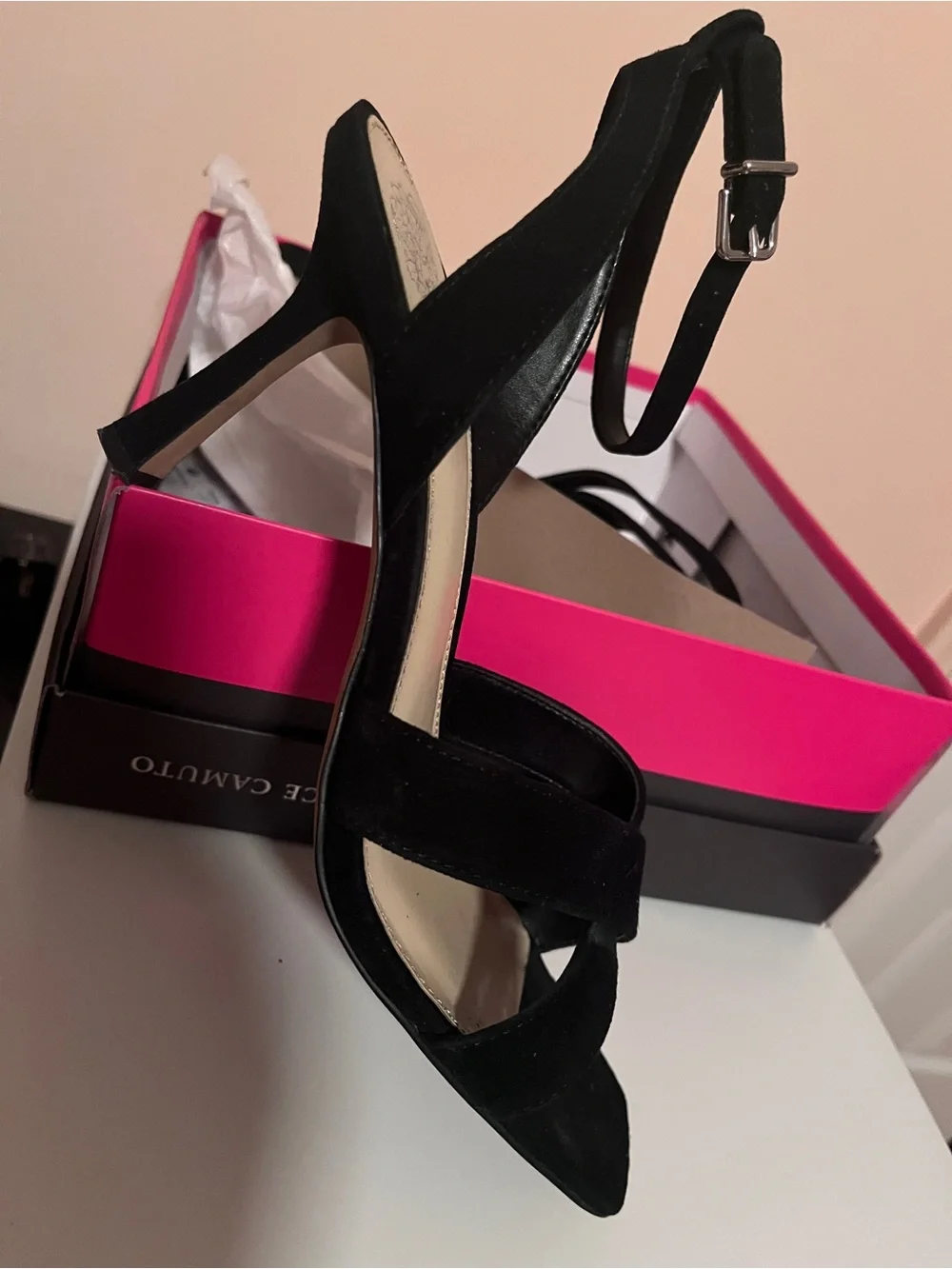 Vince 🖤 Camuto Black Suede Slingback Heels